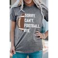 Gray American Football Graphic Casual T Shirt