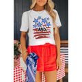 White Stars AND Stripes Bow Graphic T Shirt