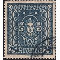 AUSTRIA, Woman's head, blue 1922, 25kr