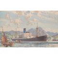 B320 THE BLUE FUNNEL LINE. ARTIST -WALTER THOMAS