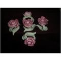5 pc set Floral Ceramics Napkin Rings