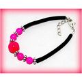 Summer Gift Women's Girls Dark Pink Stones Bang...