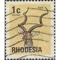 RHODESIA, MAMMALS, Kudu, beige 1974, 1c, #4