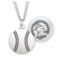 St.Sebastian Sterling Silver Baseball Medal Nec...