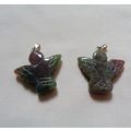 2 Agate Angel Charms Pendants 1x1 inch 25mm Wit...