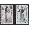 France 1963 SG 1627-8 Used - Red Cross Semi-pos...