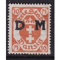 Danzig 1923 Arms 10m Official Wmk Sideways SG 1...
