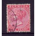 BERMUDA 1865 SG1 1d ROSE RED FINE USED #4