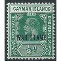 Cayman Islands 1919 SG57 1/2d Green WAR STAMP M...
