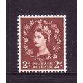 GREAT BRITAIN 1955 SG543 2d RED BROWN EDWARD CR...