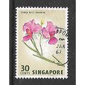 SINGAPORE 1962 30c VANDA ORCHID SG 73 FINE USED