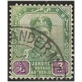Johor 1896 SG41 3c Green & Purple Fine Used ..