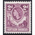 Northern Rhodesia QEII 1953 2d Reddish Purple A...
