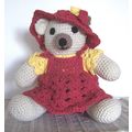 TEDDY BEAR Tina collectible crochet toy fully c...