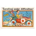 VINTAGE LINEN AMERICAN HUMOUR POSTCARD MOTORING...