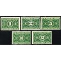 JQ1-5, Mint Neat HR 1¢-25¢ - Parcel Post Set SC...