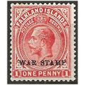 Falkland Islands 1918 SG71 1d Vermilion WAR STA...