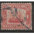 Malta 1905 SG59 5d Vermilion Good Used . ..