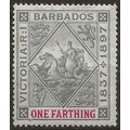 Barbados 1897 SG116 1/4d Grey & Carmine Mounted...