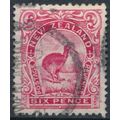 Brown Kiwi: 6d - New Zealand 1908 - F H - SG 384