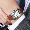 Gents White Tank Square Face Roman Numerals Bro...