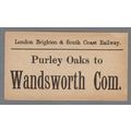 LONDON BRIGHTON & SOUTH COAST RLY LUGGAGE LABEL...