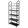 5-Tier Bookcase Storage Shelves Rack in Black M...