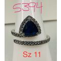 Ring Bomb Party Sz11 RBP Navy Triangle Gem Spli...
