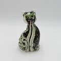 Vintage Art Glass Hand Blown Cat Sculpture Swir...