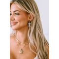 Brown Glittering Rugby Pendant Earrings