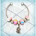 Sale Pink European Bead Dragon Charm Silver Pla...