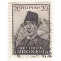 Indonesia 1953 - 20r brownish violet - Presiden...