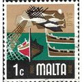 MALTA, Fishing Industry, green & beige 1973, 1c, #2