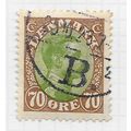 DENMARK DANMARK 1913 KING CHRISTIAN 70o USED SG...