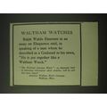 1900 Waltham Watches Ad - Ralph Waldo Emerson