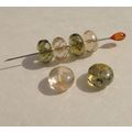 6 Rondelle Glass Beads 13mm x 9mm Faceted Edges...
