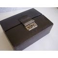 Antique Victorian Jewellery Box Faux Shagreen F...