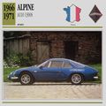 Collectors Club card. Classic Cars. Alpine A110...