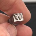 Letterpress letter W 18pt Hot metal Type Linoty...