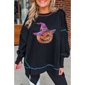 Black Glittering Pumpkin Wizard Graphic Exposed...