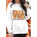 Beige FALL VIBES Graphic Drop Shoulder Sweatshirt