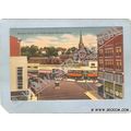 CT Meriden Postcard Meriden Center & Traffic Si...