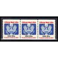 O135 20c Eagle Very Fine MNH Strip of 3 KA2024
