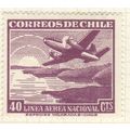 Chile 1950 (Air) - 40c purple - Airmail - unused