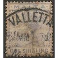 Malta 1880 SG29 1/- Pale Violet Wmk Crown CA Go...