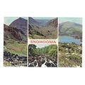 SNOWDONIA Wales vintage used postcard multiview...