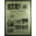 1949 French National Tourist Office Ad - Sports...