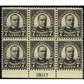 559, Mint F/VF NH 7¢ Plate Block of Six Stamps ...