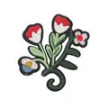 Flower Iron On Patch Flower Badge Decoration Mo...
