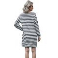 Round Neck Long Sleeve Striped Pocket Spring
